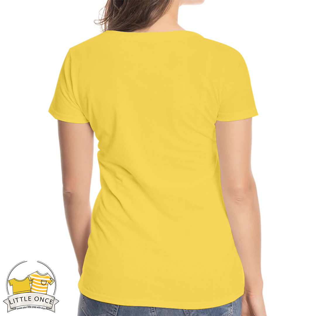 Yellow Kids Half Sleeves T-Shirt For Girls