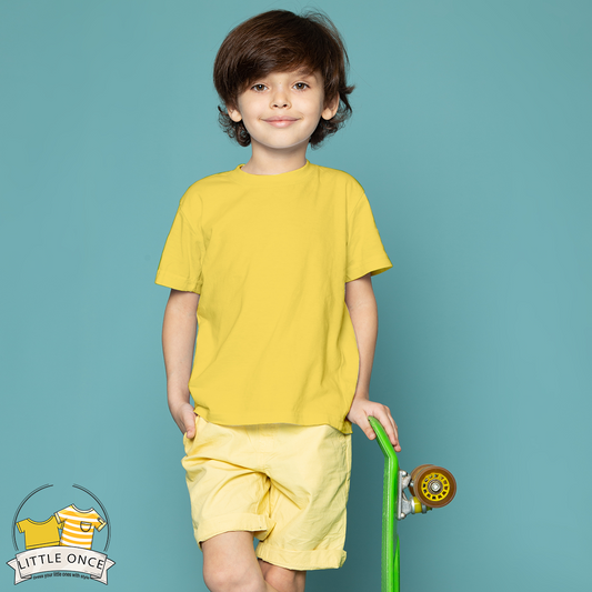 Yellow Kids Half Sleeves T-Shirt For Boys - FlyingCart.pk