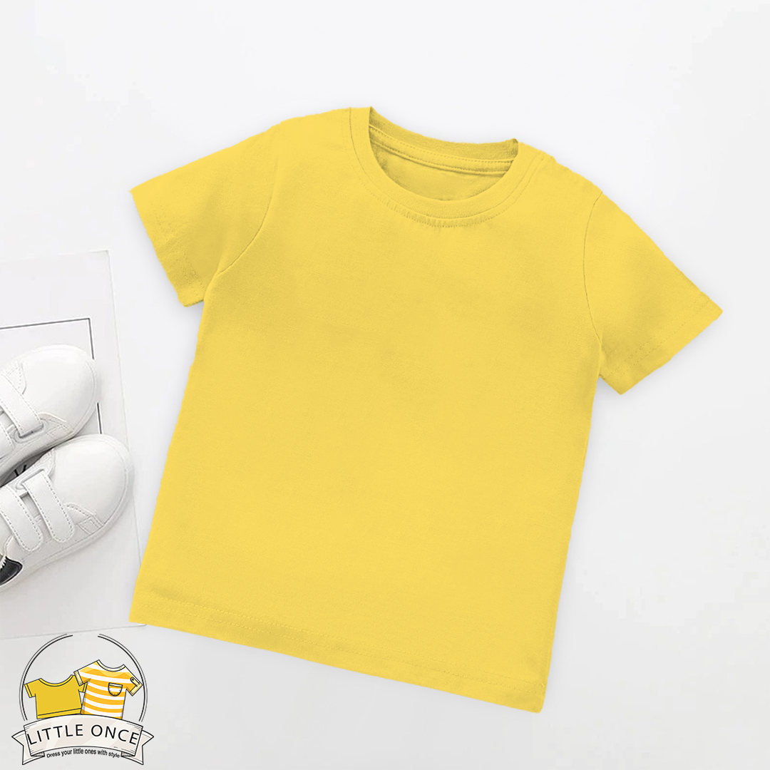 Yellow Kids Half Sleeves T-Shirt For Girls - FlyingCart.pk