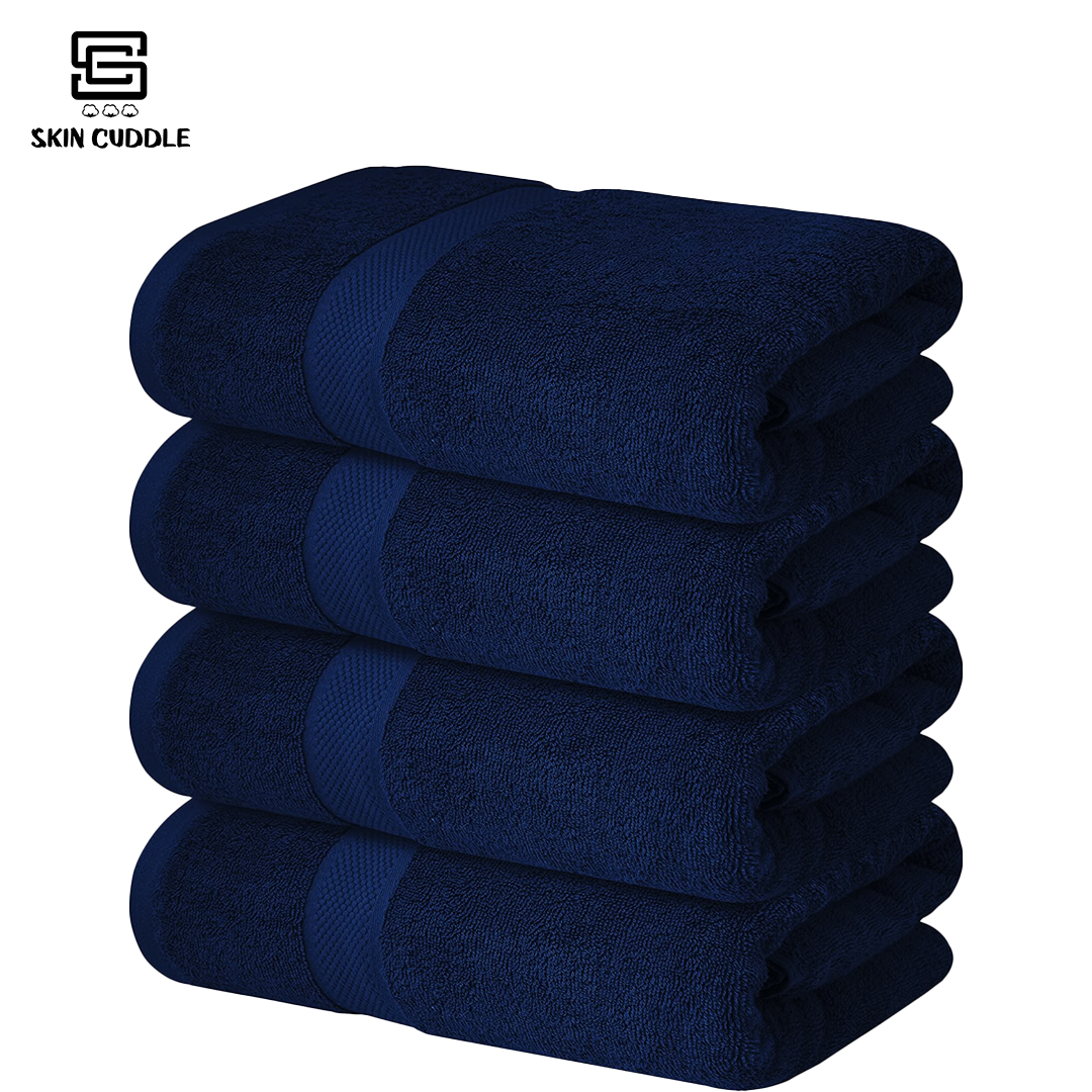 Navy Blue Bath Towel - FlyingCart.pk