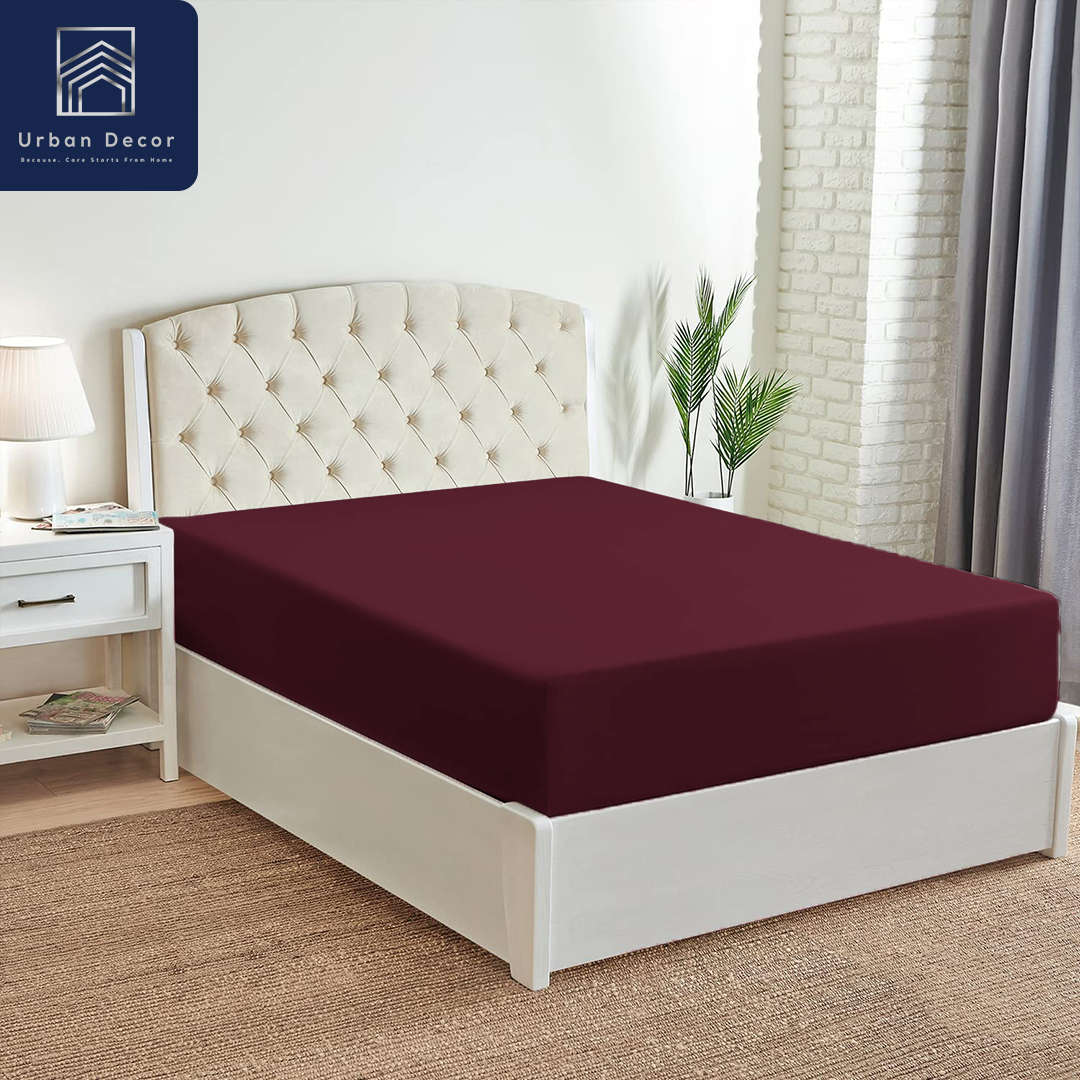 Maroon Fitted Sheet - FlyingCart.pk