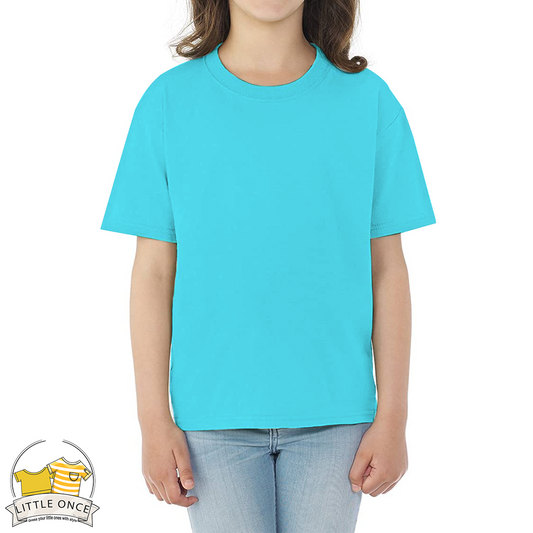 Ice Blue Kids Half Sleeves T-Shirt For Girls - FlyingCart.pk