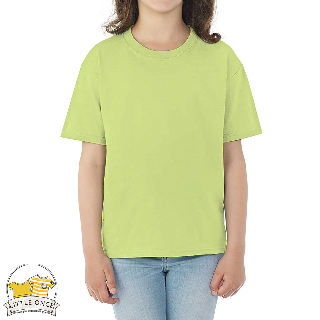 Pastel Green Kids Half Sleeves T-Shirt For Girls - FlyingCart.pk