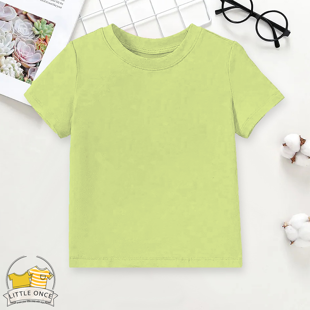 Pastel Green Kids Half Sleeves T-Shirt For Girls